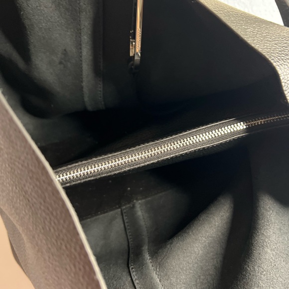 All Saints Black Textured Leather Tote - Picture 3 of 11